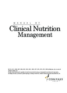 Manual of Clinical Nutrition Management