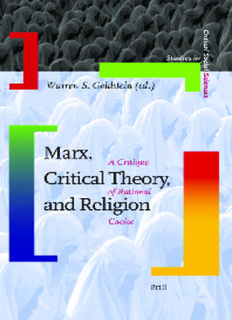 Marx, Critical Theory, and Religion