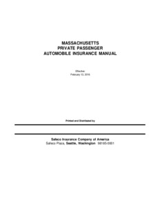 massachusetts private passenger automobile insurance manual