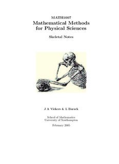 Mathematical Methods for Physical Sciences