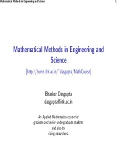 Mathematical Methods in Engineering and Science