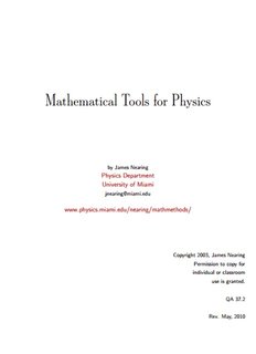 Mathematical Tools for Physics - Department of Physics - University