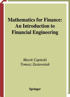 Mathematics for Finance: An Introduction to Financial Engineering