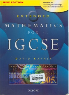 MATHEMATICS FOR IGCSE