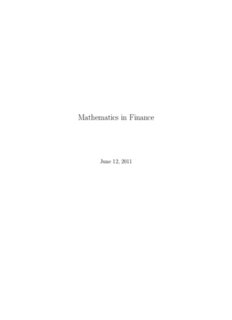 Mathematics in Finance