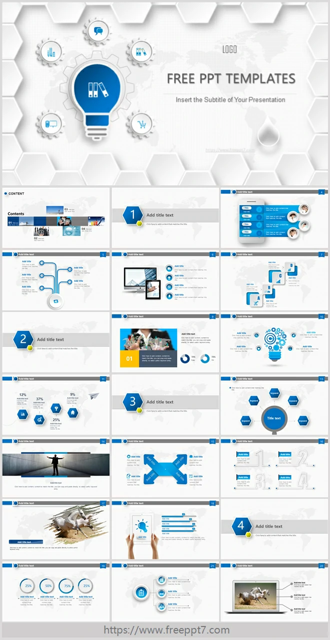 Micro stereo style business PPT templates