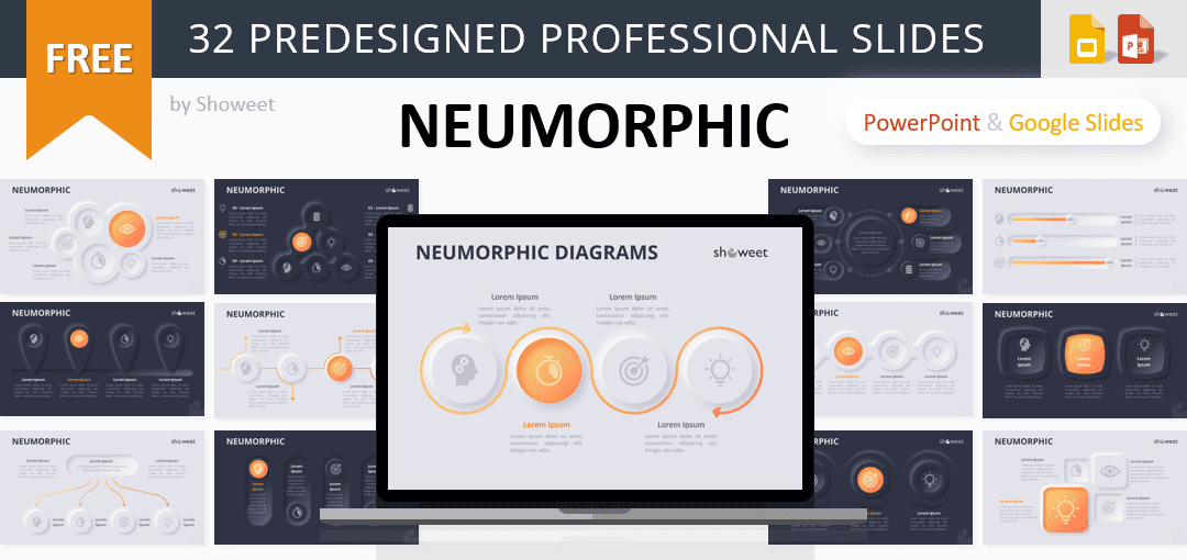 Neumorphic Diagrams for PowerPoint and Google Slides