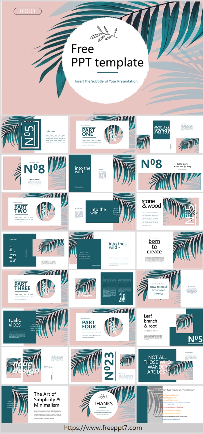 Nordic style PPT album templates