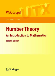 Number Theory: An Introduction to Mathematics