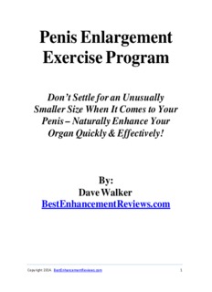 Penis Enlargement Exercise Program