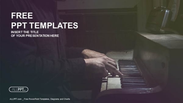 Pianist musician piano music playing PowerPoint Templates