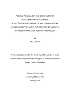 POSITIVE PSYCHOLOGY AND CONSTRUCTIVIST DEVELOPMENTAL PSYCHOLOGY