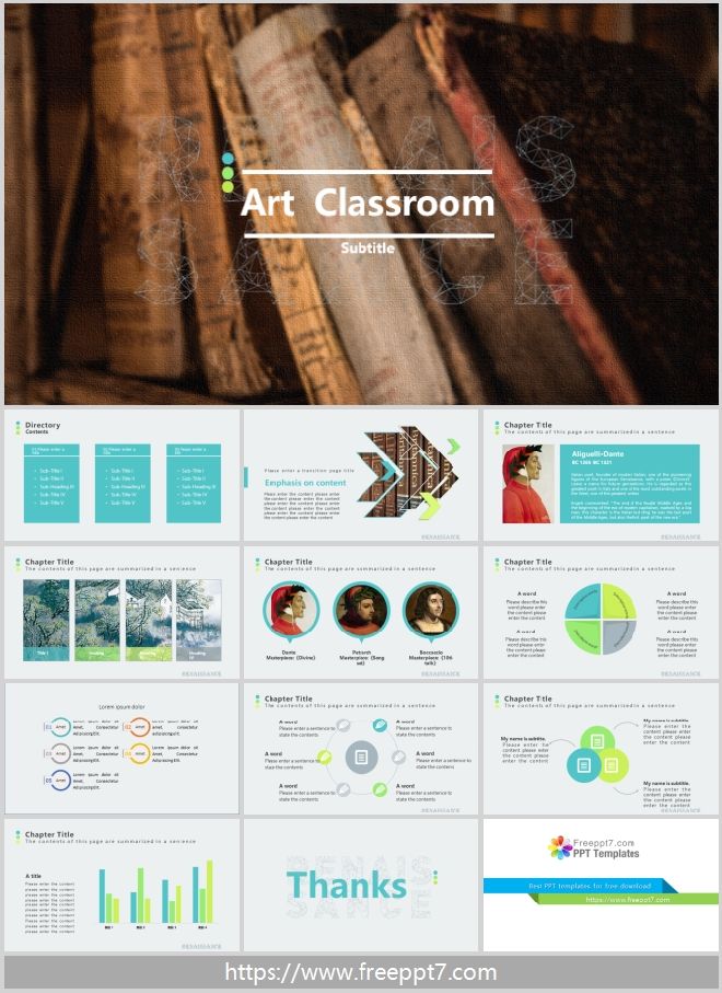 PowerPoint template for art class（16:9）