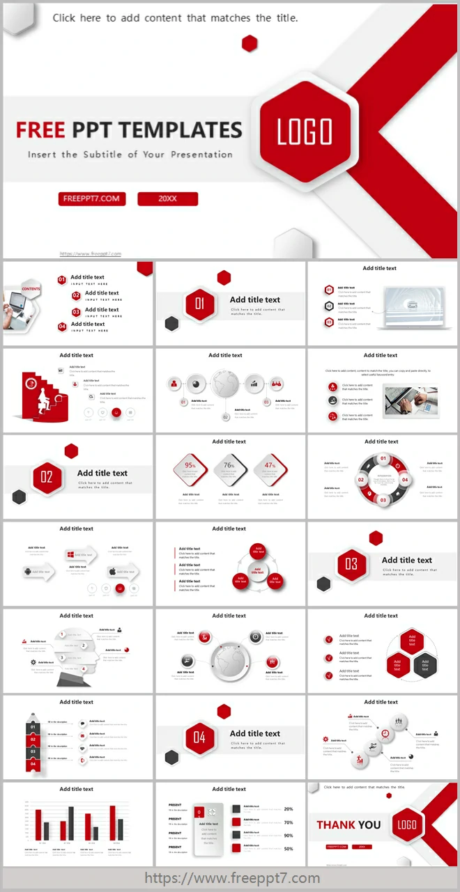 Red 3D Business PowerPoint Templates