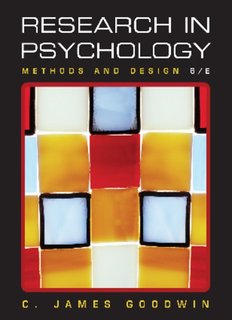 Research In Psychology: Methods and Design 6E