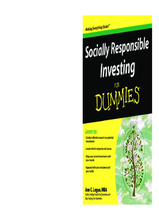 Socially Responsible Investing For Dummies