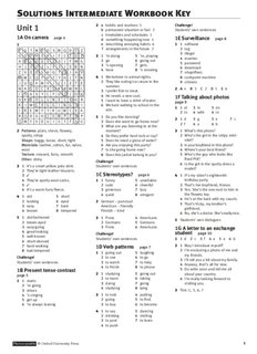 Solutions Intermediate Workbook Key