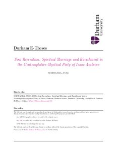 Spiritual Marriage and - Durham e-Theses - Durham University