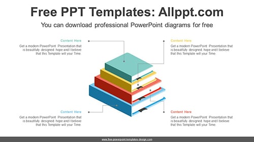 Stacked Books PowerPoint Diagram