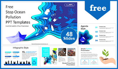 Stop Ocean Plastic Pollution PowerPoint Templates