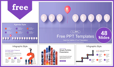 Striking Red Balloon PowerPoint Templates