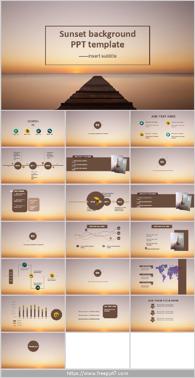 Sunset background PowerPoint template