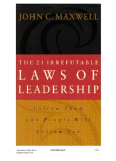 The 21 Irrefutable Laws of Leadership