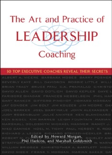 The Art and Practice of Leadership Coaching