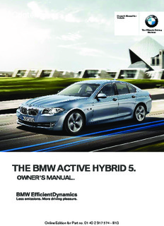 the bmw active hybrid 5 owners manual