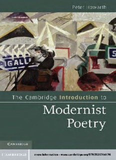 The Cambridge Introduction to Modernist Poetry