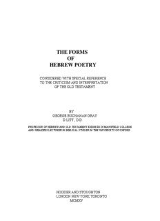 The Forms of Hebrew Poetry