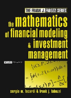 The Mathematics Of Financial Modeling And Investment Management