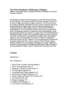 The Oxford Handbook of Philosophy of Religion