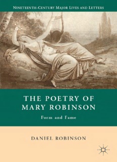 The Poetry of Mary Robinson: Form and Fame