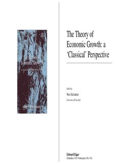 The Theory of Economic Growth: a 'Classical' Perspective