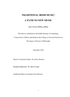 Traditional Irish Music : a path to new music