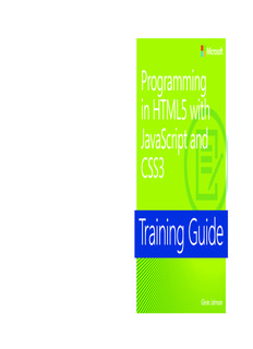 Training Guide: Programming in HTML5 with JavaScript and CSS3