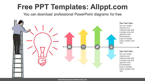 Up-Down Light Bulbs PowerPoint Diagram