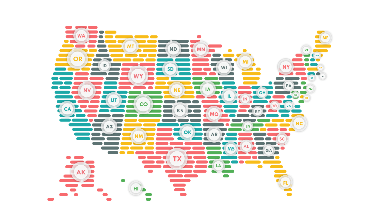 USA Map Template for PowerPoint