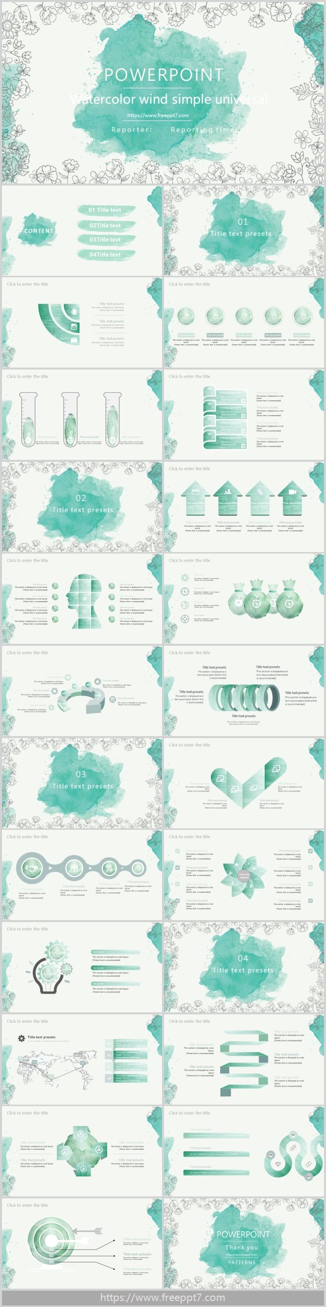 Watercolor & Floral PowerPoint Template