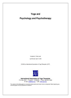 Yoga and Psychology and Psychotherapy - Centre for Yoga Studies