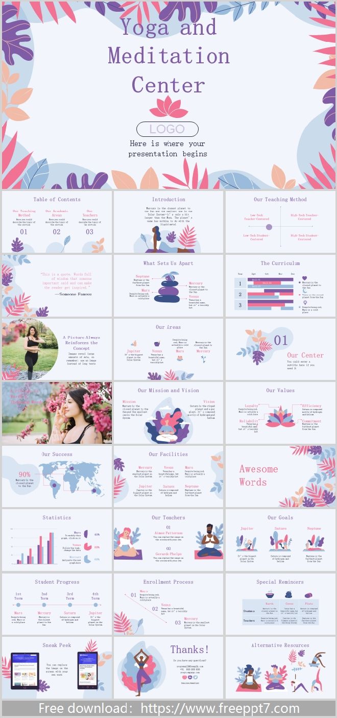 Yoga Meditation PowerPoint Templates